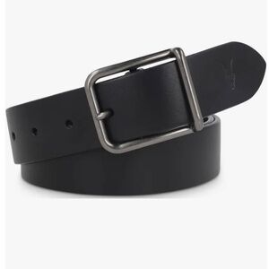 ALL SAINTS NWT Men’s Black 35 mm Flat Strap Square Buckle Leather Belt Size 42